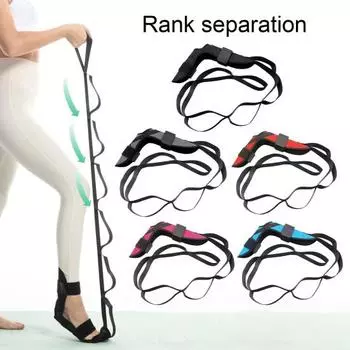 Yoga Stretching Strap with Loop Adjustable Foot Calf Stretcher Band Men Women серый