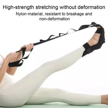 Yoga Stretching Strap with Loop Adjustable Foot Calf Stretcher Band Men Women Home красный