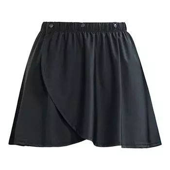 Yoga Thigh-length Skirt Cover Running Sports Anti-Embarrassment Outdoor Skirt Fart Curtain Fitness Solid Thigh-length Skirt Yoga Clothes Women Black Free size [suitable for 40.00 kg-55.00 kg]]
