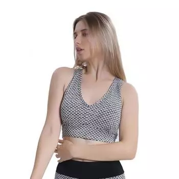 Yoga Vest Sexy Back Honeycomb Bubble Exercise Fitness Bra S