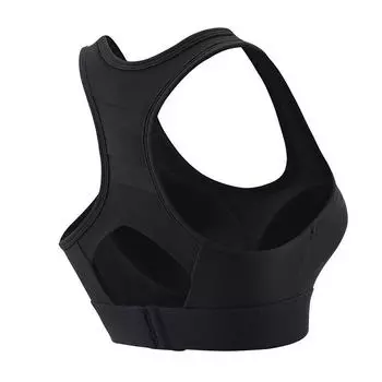Yoga Vest Women High Strength Shockproof Beauty Back Push up Anti-sagging Outer Wear Yoga Underwear Fitness Sports Bra Summer Black S