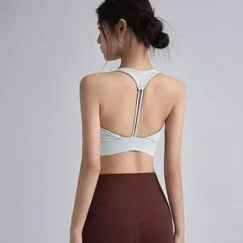 Yoga Vest Women s Chest Pad Bubble Wrap High-Strength Quick-Drying Sports Vest Pilates Yoga Clothes Workout Bra Summer White S