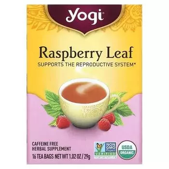 yogi yogi tea травяной чай малиновый лист 16 пакетиков x 4 упаковки [предмет]
