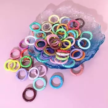 Yogodlns 10 шт./лот 16 цветов металлическая застежка с круглым кольцом открывающаяся круглая карабинная цепочка для ключей зажимы крючок собачья цепь DIY ювелирные изделия пряжка соединитель сумки аксессуары one size зелёный