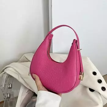 Yogodlns Aligator полумесяц сумка для женщин модная сумка подмышки дизайн женская сумка подмышки 21x6x21.5cm розы красного