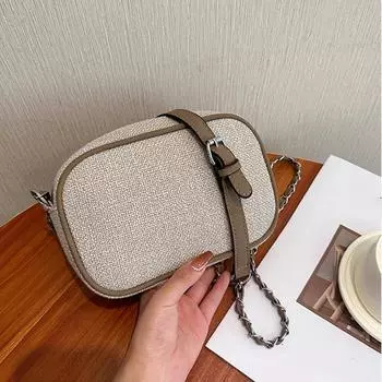 Yogodlns Дизайнерские сумки-тоут для женщин Небольшой кошелек и сумки Сумка через плечо Роскошная сумка на цепочке Модные холщовые сумки на плечо 21x6x14cm хаки