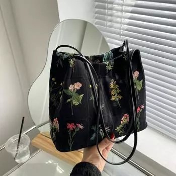 Yogodlns Элитный бренд, большая сумка-тоут с цветами, новая высококачественная тканевая женская дизайнерская сумка, сумки на плечо большой емкости