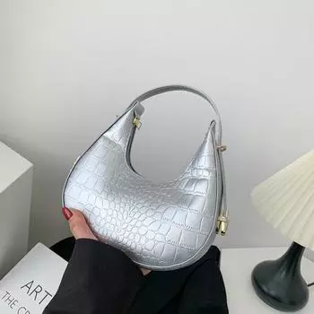 Yogodlns однотонная сумка для женщин, новая весенняя трендовая сумка, модная сумка через плечо, модная сумка через подмышку, простая сумка через плечо 20x6x20cm зелёный