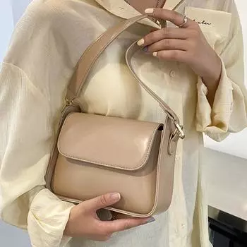 Yogodlns, летняя однотонная женская сумка из искусственной кожи с клапаном, сумка на плечо, модная женская сумка подмышками и кошелек, модная сумка подмышками 21.5*6.5*17cm белый