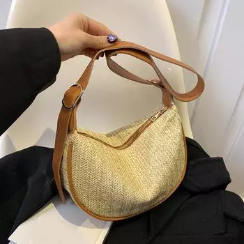 Yogodlns летняя соломенная тканая сумка через плечо женская пляжная праздничная тканая сумка через плечо для покупок кошельки