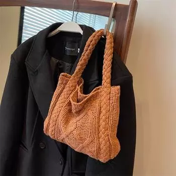 Yogodlns Маленькая вязаная крючком сумка для женщин, кошелек и сумка с верхней ручкой, вязаная квадратная сумка-шопер для девочек, сумки на плечо, сумка подмышками