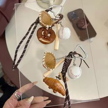 Yogodlns Милый Бейсбольный Хлеб Плетеная Веревка Подвеска Сумка Аксессуар Ручной Работы Модный Щелочной Воды Хлеб Сумка Подвеска Bagels разноцветный