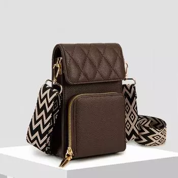 Yogodlns минималистичная женская сумка из искусственной кожи с контрастной строчкой, многофункциональная сумка через плечо для телефона, маленький кошелек через плечо