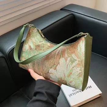 Yogodlns модная картина маслом сумка для женщин весна новая сумка подмышки дизайнерская сумка подмышки сумка для покупок сумка кошелек 25*7*16cm зелёный