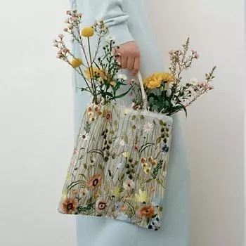 Yogodlns модная кружевная дизайнерская сумка на плечо женская большая вместительная сумка-кошелек женская повседневная дорожная сумка-тоут с цветочной вышивкой B разноцветный