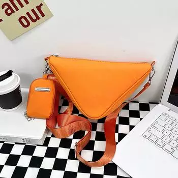 Yogodlns модная женская нейлоновая треугольная однотонная сумка через плечо Повседневная спортивная сумка через плечо с небольшой сумкой