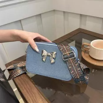 Yogodlns Модные джинсовые квадратные сумки на плечо и через плечо, однотонные однотонные роскошные дизайнерские маленькие сумки в стиле минимализм для женщин