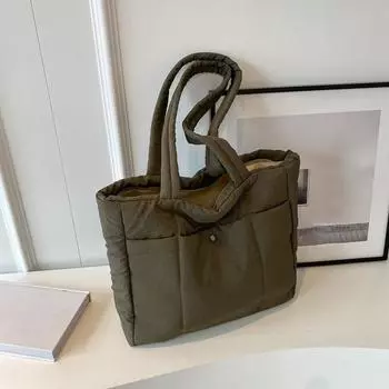 Yogodlns Мягкая сумка на плечо для женщин, тканевые однотонные женские сумки, большая вместительная сумка для покупок, повседневные сумки подмышки