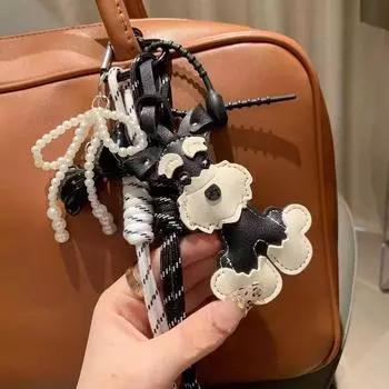 Yogodlns мультфильм PU животное сумка кулон милый женский собака галстук-бабочка кулон рюкзак кулон украшения сумки аксессуары one size красный