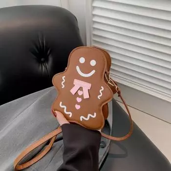 Yogodlns New Kawaii Bag Women Cartoon Shoulder Bag For Women Crossbody Bag Small PU Leather Phone Purse Bag 14.5x7x20cm чёрный