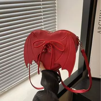 Yogodlns New Trendy and Personalized Wing Shoulder Bag Versatile Fashion Design Women s Crossbody Bag Box Handbag and Purse 20.5x7.5x17cm чёрный