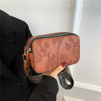 Yogodlns, новая летняя однотонная классическая маленькая квадратная сумка через плечо, женская винтажная дизайнерская сумка для фотоаппарата, брендовая сумка-мессенджер с узором