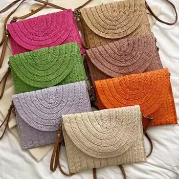 Yogodlns новая летняя тканая сумка из травы, ручная сумка, сумка на одно плечо, сумка через плечо, бумажная сумка для дебатов, повседневная тканая женская сумка 28*3*20cm бежевый