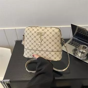 Yogodlns Новая модная ретро-сумка из искусственной кожи с небольшой оболочкой, повседневная сумка через плечо с подвеской в виде оленя, винтажная напечатанная женская сумка на молнии 22.5x9.5x17.5cm хаки