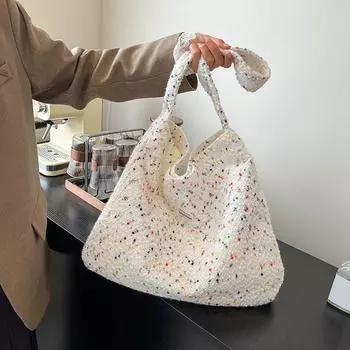 Yogodlns Новая модная женская сумка с цветочным принтом, повседневная сумка через плечо большой емкости, свежая дорожная сумка-тоут 47x1x39cm разноцветный