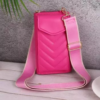 Yogodlns новая V-образная сумка для мобильного телефона, многофункциональная модная сумка через плечо, большая вместительная однотонная универсальная женская сумка на плечо 11.5x4x19.5cm горячий розовый