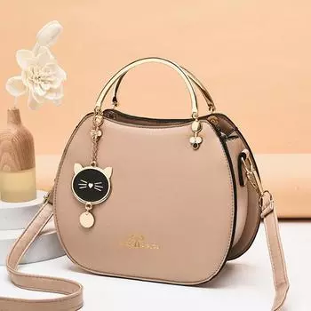 Yogodlns, новинка 2023, модная сумка через плечо с изображением кота, корейская модная сумка, стильная сумка для девочек, женская сумка на плечо 23x10x18cm хаки