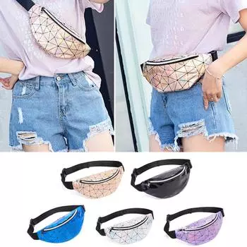 Yogodlns Новые голографические нагрудные сумки Fanny Pack Лазерная сумка через плечо Женская поясная поясная сумка