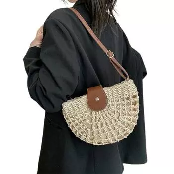 Yogodlns, новые летние сумки из ротанга, женская соломенная сумка на плечо, сумка через плечо ручной работы, женские сумки, тканый богемный клатч 25*7*17cm бежевый