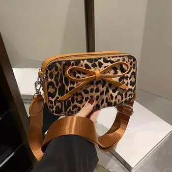 Yogodlns Новые модные сумки через подмышки, модная сумка через плечо с леопардовым принтом, кошелек из искусственной кожи, сумка через плечо для женщин 19.5x6.5x11cm бежевый