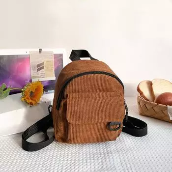 Yogodlns однотонный вельветовый мини-рюкзак, легкие маленькие рюкзаки, дорожный рюкзак, школьный рюкзак, кампус для юниоров с несколькими карманами