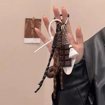 Yogodlns Оригинальный дизайн нейлоновая плетеная веревка бадминтон декор спортивный стиль сумка кулон повседневный крутой модный модный кулон для сумки one size кофейный