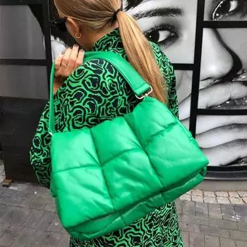 Yogodlns, осенне-зимняя пуховая сумка на плечо, женская сумка-мессенджер из искусственной кожи с клапаном, сумка через плечо, большая вместительная сумка-мессенджер с губкой Bolsa