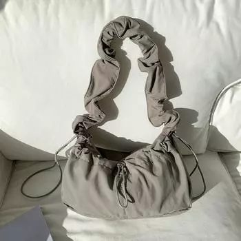 Yogodlns Плиссированная женская сумка на плечо, модная повседневная дизайнерская сумка подмышками, новая тенденция, однотонные простые женские сумки и кошельки