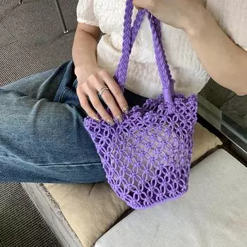 Yogodlns пляжная сумка ручной работы, женская полая маленькая сумочка и кошелек, женская сумка на плечо под мышками, летняя дизайнерская сумка-шопер для путешествий