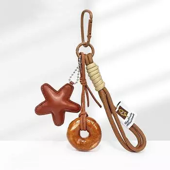 Yogodlns Подвеска для сумки из мультфильма, нейлоновая плетеная сумка, аксессуары, Звезда, гриб, подвеска для сумки для женщин, подарок Bagels разноцветный