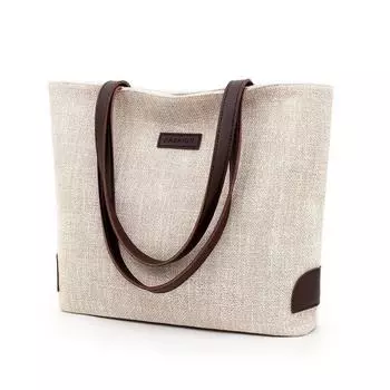 Yogodlns Повседневная Холщовая Сумка-тоут Женская Большая Вместительная Сумка На Плечо Модная Сумка Для Шоппинга Ручная Сумка На Молнии 35*11*31cm серый