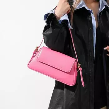 Yogodlns Ретро однотонные сумки на плечо для женщин из искусственной кожи, женская сумка подмышками, винтажные сумки и кошельки 26x5.5x14cm чёрный