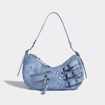 Yogodlns Ретро сумка на плечо для женщин, винтажная сумка из искусственной кожи с ремешком подмышки, регулируемая сумка для подмышек, эстетичная дизайнерская сумка, сумка для покупок 28x8x12m чёрный