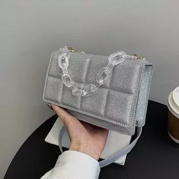 Yogodlns Роскошная дизайнерская сумка, женская сумка через плечо из искусственной кожи, женская сумка через плечо с цепочкой и бриллиантами, трендовая сумка-мессенджер для мобильного телефона