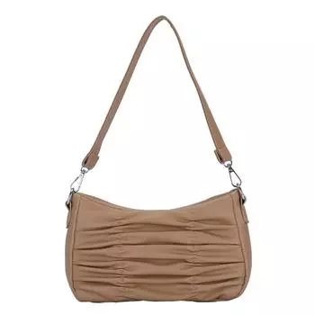 Yogodlns Роскошная плиссированная сумка на плечо женская простая сумка из искусственной кожи дизайнерская сумка подмышками повседневная женская сумка подмышками 27*7*15cm чёрный