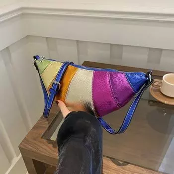 Yogodlns Роскошная женская сумка-клатч из искусственной кожи в полоску цвета металлик, модная нагрудная сумка через плечо для вечеринок