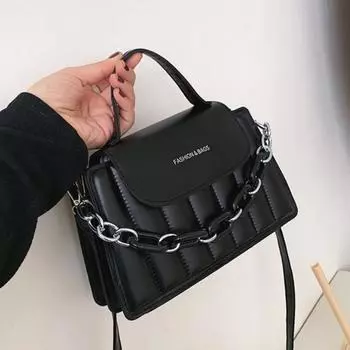 Yogodlns Роскошные сумки через плечо с цепочками для женщин Сумки через плечо из искусственной кожи Новая повседневная сумка с ручкой сверху Брендовые сумки 22*8*15cm красный