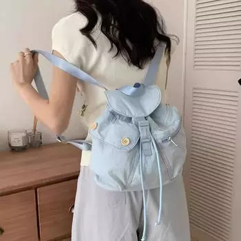 Yogodlns Рюкзак для женщин, модный повседневный рюкзак с завязками, много карманов, ручные сумки, универсальные школьные сумки через плечо для студентов