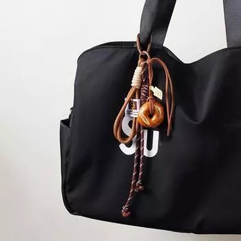 Yogodlns щелочная вода хлеб бублик подвеска милый улыбающееся лицо хлеб плетеная веревка сумка аксессуар ручной работы модный подарок Bagels коричневый