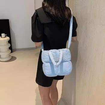 Yogodlns Sewing Thread Interior Compartment Top-Handle Bags Solid Casual High Quality Bags for Women Zipper Nylon Women s Handbags